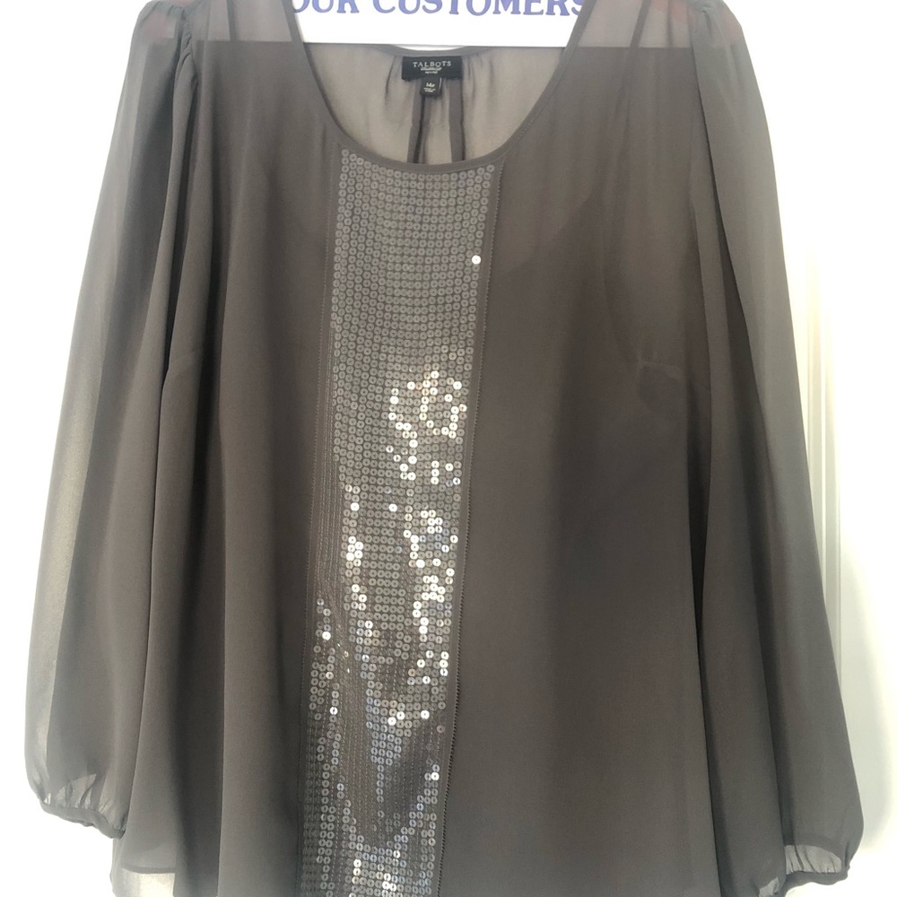 Talbots Dressy Blouse Sheer w/shell underneath XL